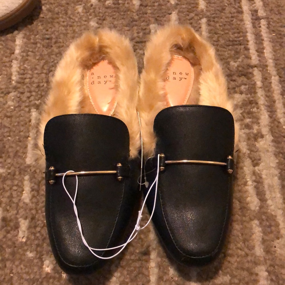 Brand new fur loafers